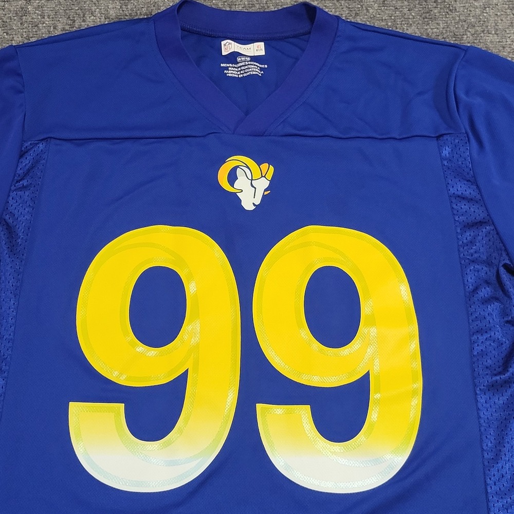 Los Angeles Rams Aaron Donald #99 NFL Team Apparel Blue Jersey Men's Size Medium - Picture 4 of 14